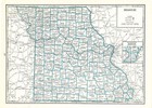 1935 Atlas Of The World Vintage Map Pages - Missouri Map On One Side And Miss   