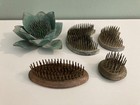 Lot Of 5 Vintage Metal Flower Frogs   Read Description