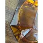 Vintage Amber Glass Square Ashtray Geometric Movie Prop Classic Mcm 1970 1960