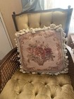 Vintage French Aubusson Visit Wool Pillow Tassle