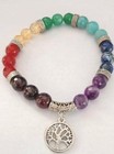 7 Chakra Faceted Cut Healing Chakra Tree Of Life Dangle Gems Chakra Bracelet 