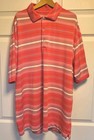 Nike Golf Dri-fit Men s Sz-m Magenta white gray Striped Short Sleeve Golf Polo