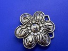 Silver Tone Flower Shaped Women s Or Girls Belt Buckle For 1 25  Wide Belt