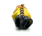 Vintage Metal Yellow Fisherman Wine Cork Screw 4  Tall Hole In Head Made In Japa