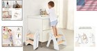 Kids Step Stool Wooden Foldable Non Slip Bathroom Kitchen Toddler Support
