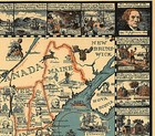1929 Pictorial Historical Travel Map Of Eastern United States Wall Art Poster