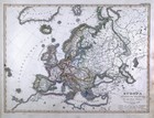 1847 Stieler Map Europe France Spain Italy Germany England Austria Sweden Norway