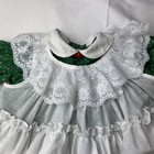 Vtg Bryan Dress Party Apron Pinafore Ruffle Lace Flower Full Circle 2pc 12-18 Mo