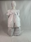 Elegant White Baptism christening Dress Set W  Bonnet Lace Formal Baby Gown