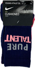 Nike Kids 2 Pk Blue Pink Crew Cotton Cushion Pure Talent Athletic Sock Set Sz Xs