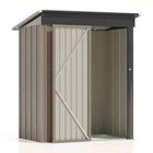 Patiowell 5 X 3 Ft Storage Shed Lockable Metal Garden Shed For Backyard  Brown