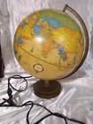 Vintage George F Cram s Antique Illuminated World Globe Light Up 16 h Globe 12 d