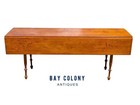 Antique Pumpkin Pine Drop Leaf Harvest Table   Dining Table - Long   Narrow