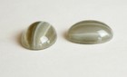 Vintage Moonglow Like Light Gray Cats Eye Glass Cabochons 18x13mm Cab244