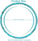 Natural Genuine Gemstone Faceted Round Beads Bracelets  3mm Adjustable Stretchy