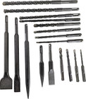 17 Pc Sds Plus Rotary Hammer Bits Drill Bit   Chisel Groove Concrete With Case