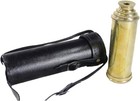 15  Solid Brass Handheld Telescope - Pirate Spyglass With Black Leather Case Rus
