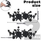 2 Pcs Black Rose Applique Patch Floral Lace Sew On 11x5 3inch  
