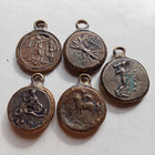 Lot Of 5 Ancient Roman   Greek Bronze Silver Tetradracms Coins