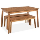 3 Pieces Acacia Wood Dining Set - Picnic Table Bench For Patio  Porch   Garden