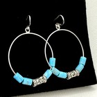 Barse Sterling Silver Turquoise Dangle Earrings Blue Round New Women Jewelry