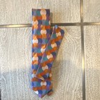 Verse-o Mens Multicolor Geometric Abstract Pattern Woven Silk Neck Tie