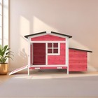Outdoor Chicken Coop Poultry Cage Wooden Rabbit Hutch W  Nesting Box ramp   Tray