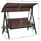 3-seat Deluxe Outdoor Patio Porch Swing With Weather Resistant Steel Frame