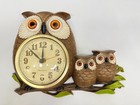 Vintage Burwood Owl Kitchen Clock Wall Home Decor Kitsch 1970s Collectible Works