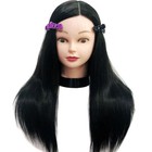 18 Inch Real Hair Practice Mannequin Head For Hairdressing Hairstyles Training 