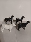 4 Vintage Tonka Farm Animals 2 Horses 1 Cow   1 Bull