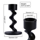 4pcs Matte Black Spiral Iron Taper Candlestick Holders     Stylish Table