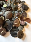 Estate Lot Of Vintage Dark Black  Brown Fancy Sewing Buttons