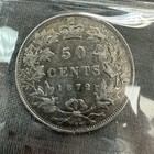 Canada 1872h 50 Cents  Iccs F-15 50c Half Dollar Fine Queen Victoria Silver Coin