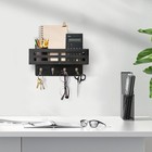 Key Holder Wall Mount With Mail Organizer 4 Hooks Rustic Wooden Entryway Rack