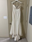 Mikaella Ivory Lace Beaded Sweetheart Sleeveless Fit   Flare Wedding Dress 10