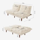 Corduroy Convertible Sleeper Sofa Bed 69 w Futon Couch With Adjustable Backrest