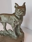 Antique Metal French Bulldog Single Bookend Paperweight Door Stop Heavy Cast