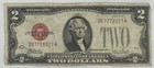 1928-f United States  2 Dollar Red Seal Fancy Serial   Legal  Tender Note 