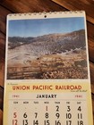 1941 New Old Stock Union Pacific Railroad 12 Month Calendar  23x12 5 Inches