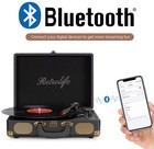 Vinyl Record Player 3-speed Bluetooth Suitcase Portable Turntable With Speakers