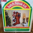 New Rare Vintage Latch Hook Kit Noel Christmas Stocking Wall Hanging Area Rug 