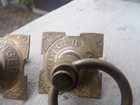 2 Antique 1880 s Singer Sewing Machine Brass Drop Ring Drawer Pulls Handles