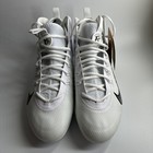 Nike Men   s 12 Huarache 9 Elite Mid Lax Lacrosse Cleats White black Fd0088-101