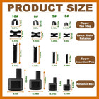 144pcs Zipper Repair Kit     4 Sizes   3   5   8   10   Insertion Pins  3-color Zi