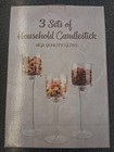 Nuptio Candle Holders Decorative Set Of 3 Home Decor Clear Glass Wedding