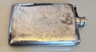 Antique Vintage Large Silver Plate Hip Pocket Flask 12oz Curved Shape 6 5 X 4 5 