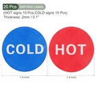  20 Pcs Hot Cold Water Sticker Label  Sticker Sign Acrylic Great For Faucets 