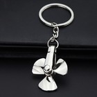 Rotatable Metal Alloy Propeller Car Keychain Relieve Stress Fan Leaf Key Ring
