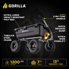 Gorilla Dump Cart 7-cu-ft Poly Garden Tool Black With 1200-lb Weight Capacity